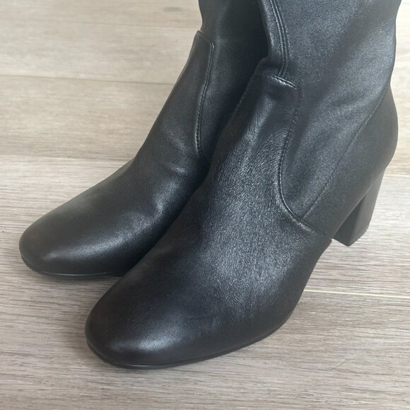 Like New Stuart Weitzman OTK Black Stretch Leather Genna 60 Boots 8.5 $895 - Picture 8 of 10